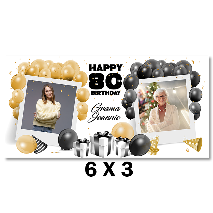 Then & Now Birthday Banner